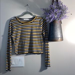 Striped, cropped, long sleeve